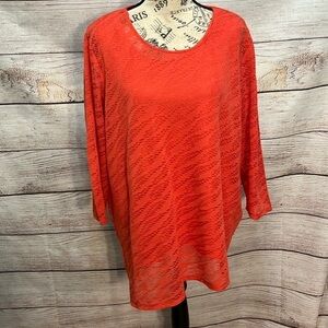 Chico’s 2 Pieces Coral Top 3/4 Sleeves & Tank Two Pieces Chicos Size 3 XL